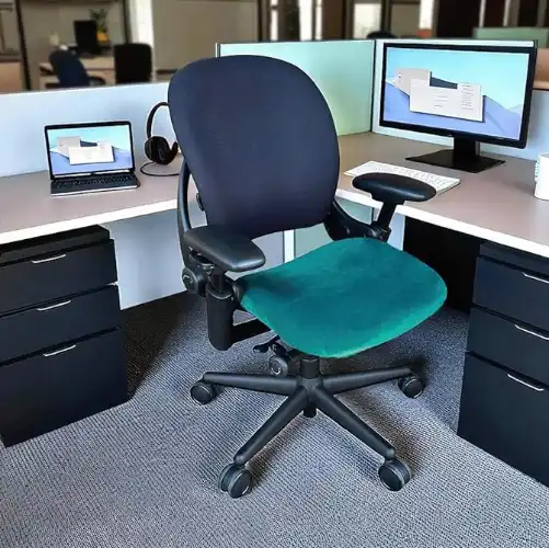 Turquoise office chair cover